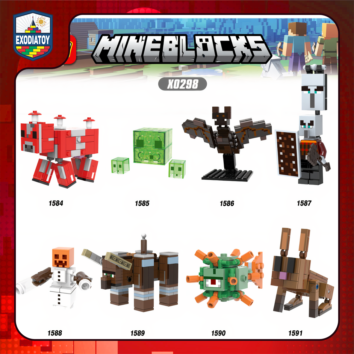 Xếp hình Minifigure các Sinh vật thù địch trò chơi Thế Giới Mở My World - XINH X0298