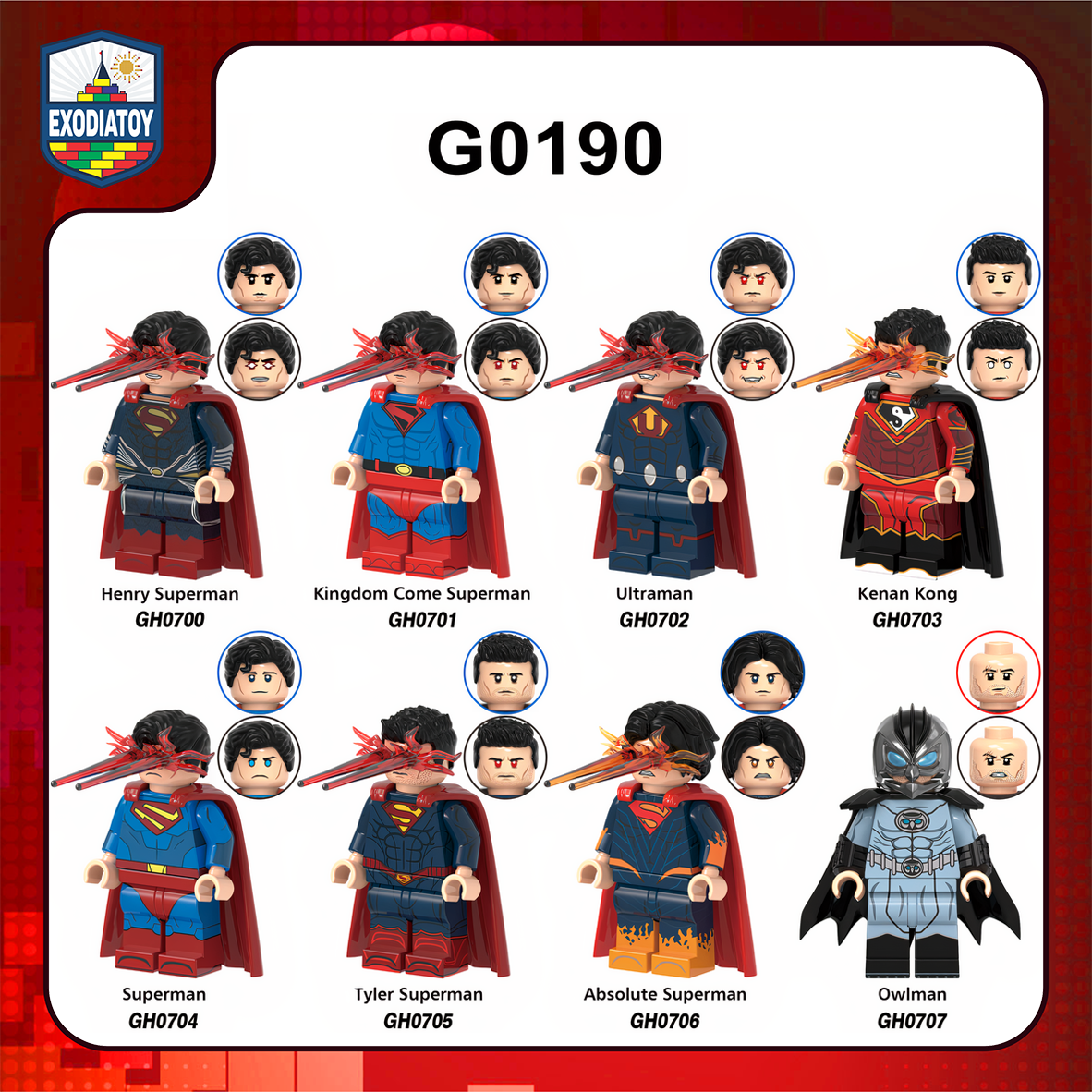 Minifigure DC Comics Nhân vật Siêu anh hùng các phiên bản của Superman - XINH G0190