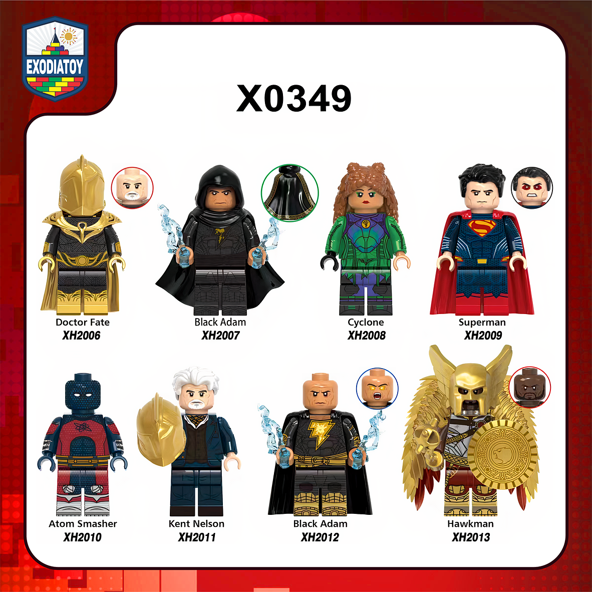 Minifigure DC Comics Phản anh hùng Black Adam và Hội Justice Society - XINH X0349