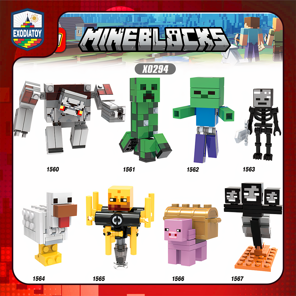 Minifigure các Mob thù địch và thân thiện trong thế giới My World- XINH X0294