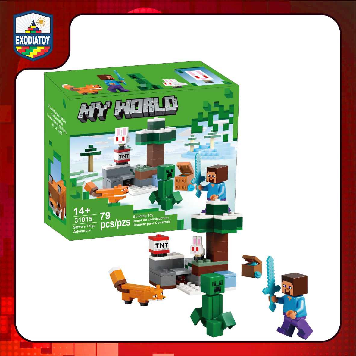 Xếp hình Minecraft Steve phiêu lưu rừng Taiga - LELE BROTHER 31015