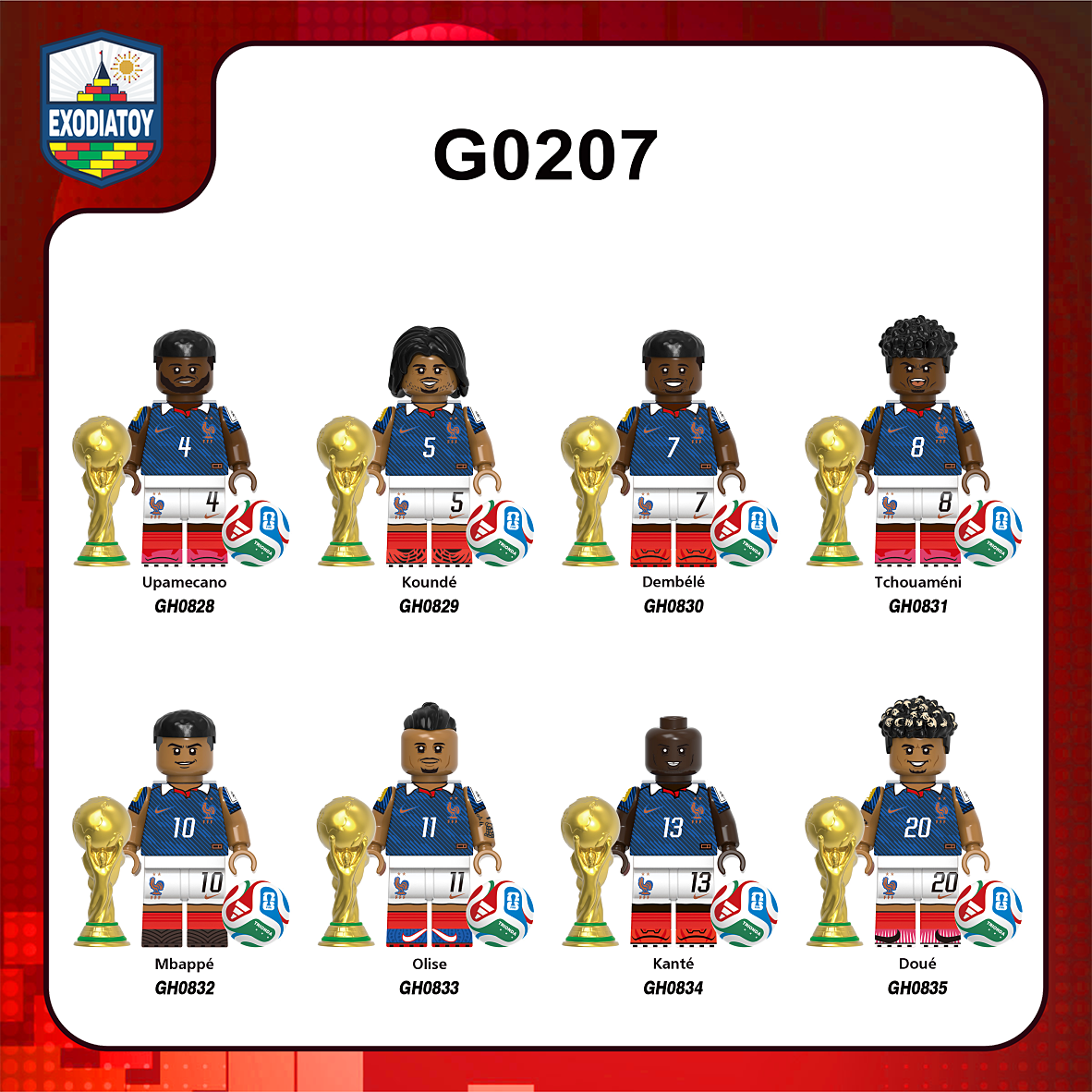 Minifigure Siêu sao bóng đá đội tuyển Pháp tham dự World Cup 2026 - XINH G0207
