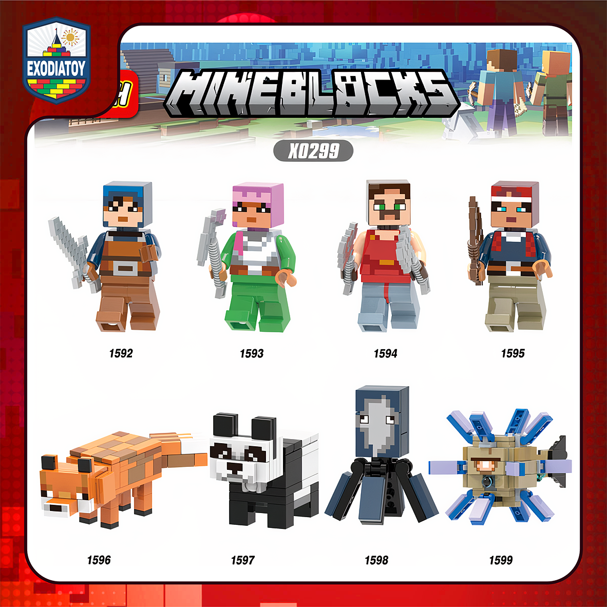 Minifigure Sinh vật thù định và thân thiện Thế Giới Minecraft - Đồ Chơi Sáng Tạo - XINH X0299
