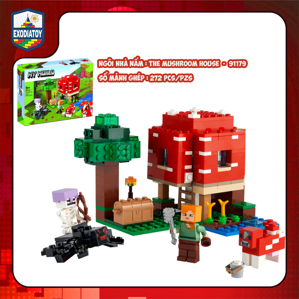[CÓ SẴN] Mô hình đồ chơi Thế Giới My World Ngôi Nhà Nấm : The Mushroom House - ZIMO 91179