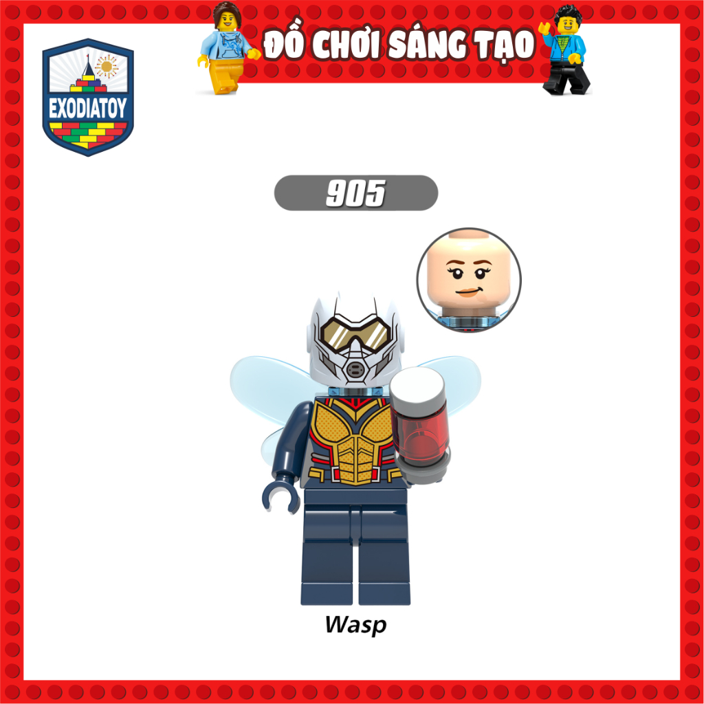 Mô hình Minifigure Marvel Siêu anh hùng The Wasp Chiến Binh Ong - Đồ Chơi Lắp Ghép Sáng Tạo - XINH X0197