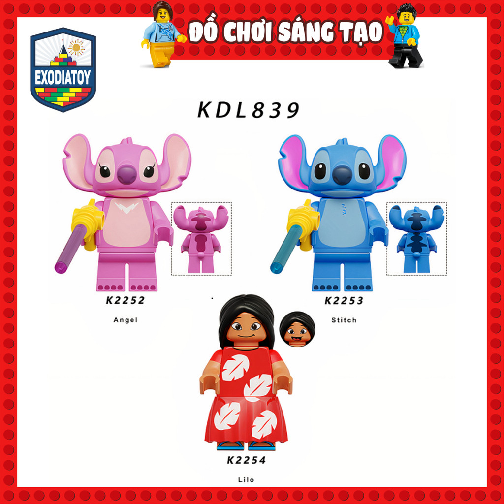 Mô hình Minifigure Walt Disney Nhân vật Lilo & Stitch  - Đồ Chơi Lắp Ghép Sáng Tạo - KORUIT KDL839