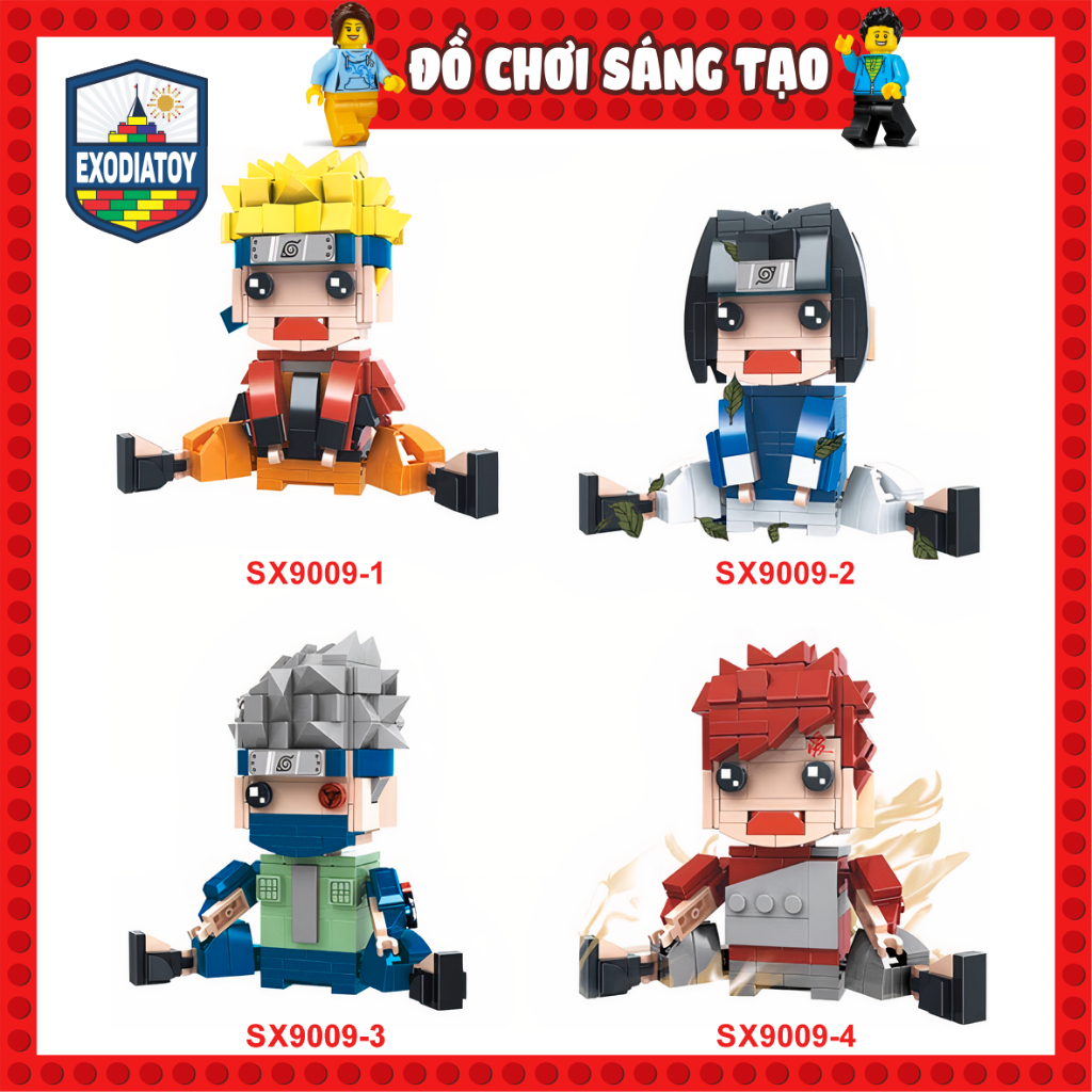 [KHÔNG HỘP] Mô hình Brickheadz Nhân vật Naruto TRUYỀN THUYẾT CỬU VĨ HỒ - Đồ Chơi Sáng Tạo - SX9009