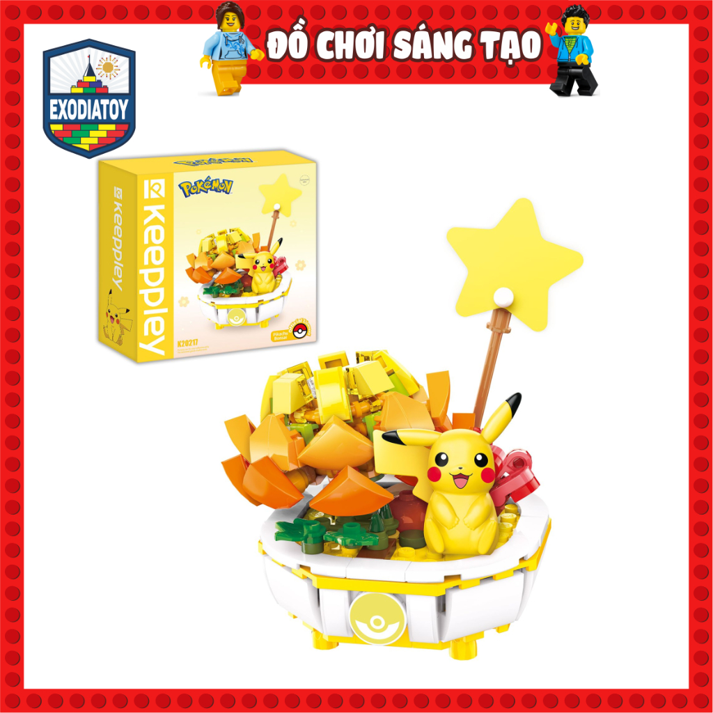 Mô hình POKEMON Pikachu và cây Bonsai - Đồ Chơi Lắp Ghép Sáng Tạo - Keeppley K20217