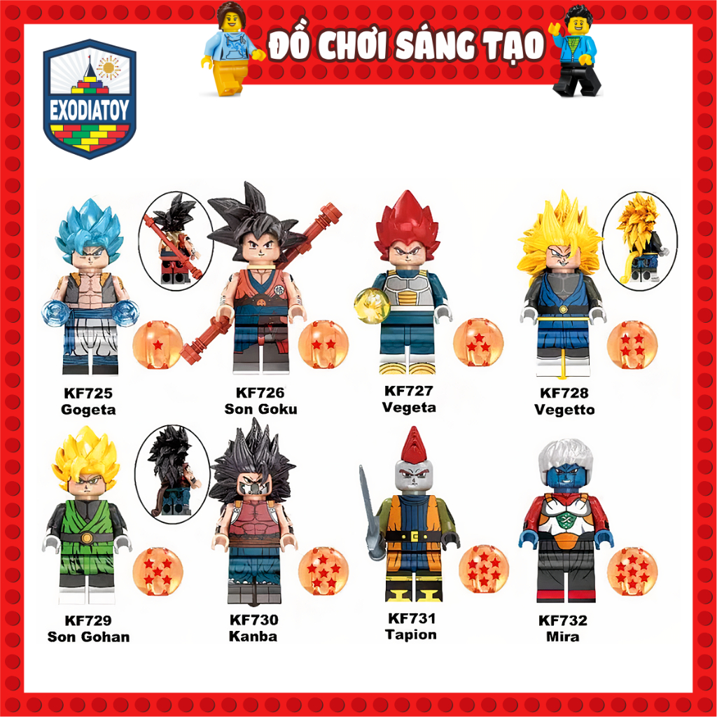 Mô hình Minifigure nhân vật truyện manga Dragon Ball : 7 viên ngọc rồng - Đồ Chơi Lắp Ghép Sáng Tạo - KOPF KF6069