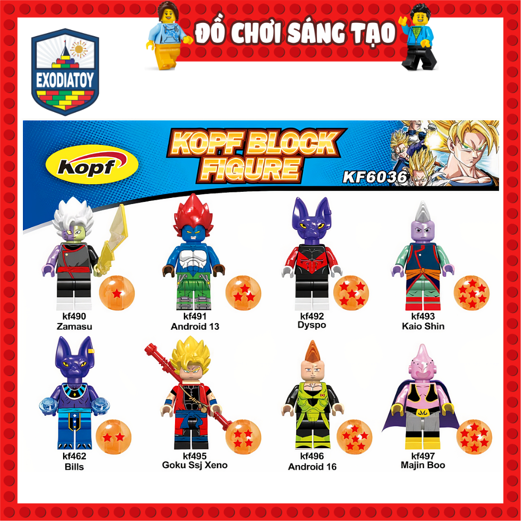 Mô hình Minifigure Nhân vật truyện manga Dragon Ball : 7 viên ngọc rồng - Đồ Chơi Lắp Ghép Sáng Tạo - KOPF KF6036