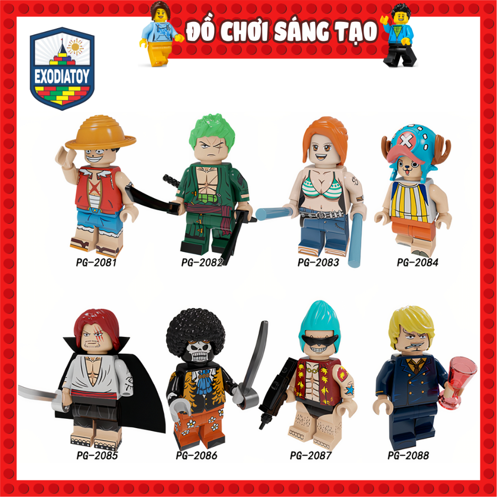 Mô hình Minifigure nhân vật One Piece Đảo Hải Tặc - Đồ Chơi Lắp Ghép Sáng Tạo - POGO PG8244