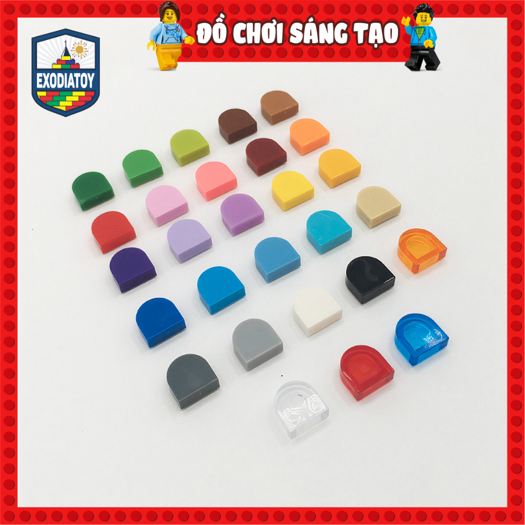 [COMBO 20 CÁI] Mô hình Phụ kiện MOC gạch trơn bán nguyệt 1 x 1 - Đồ Chơi Sáng Tạo - Tương thích PART 24246