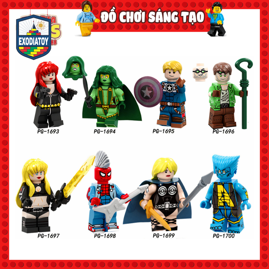 Mô hình Minifigure Marvel Nhân vật siêu anh hùng và kẻ phản diện - Đồ Chơi Lắp Ghép Sáng Tạo - POGO PG8193