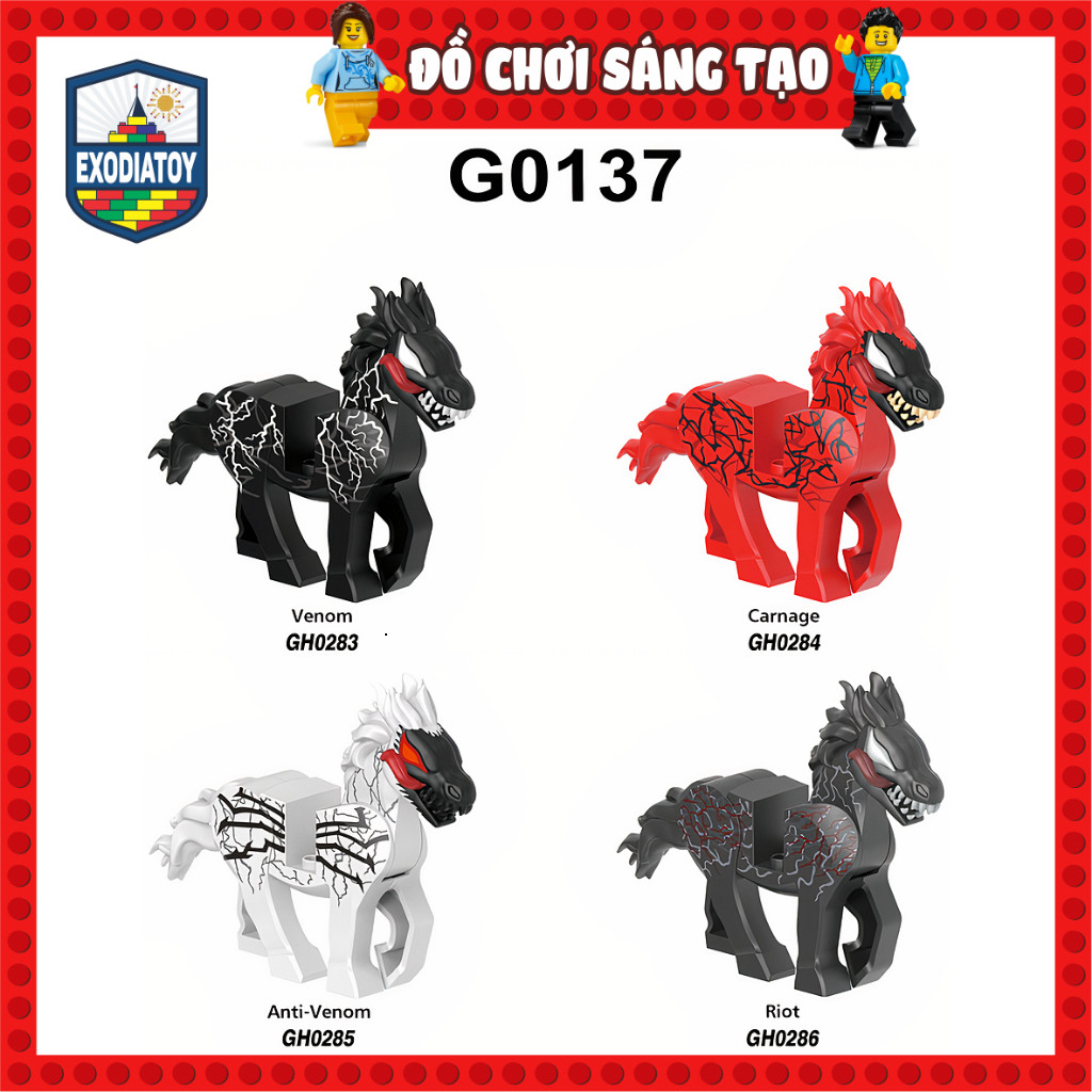 Mô hình nhỏ Marvel Siêu anh hùng Venom: Kèo cuối trong hình dạng ngựa - Đồ Chơi Lắp Ghép Sáng Tạo - XINH G0137