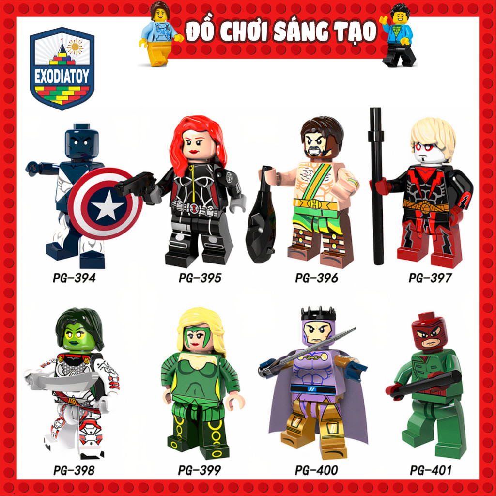 Mô hình nhỏ Nhân vật siêu anh hùng Marvel và DC Comics - Đồ Chơi Sáng Tạo - POGO PG8108