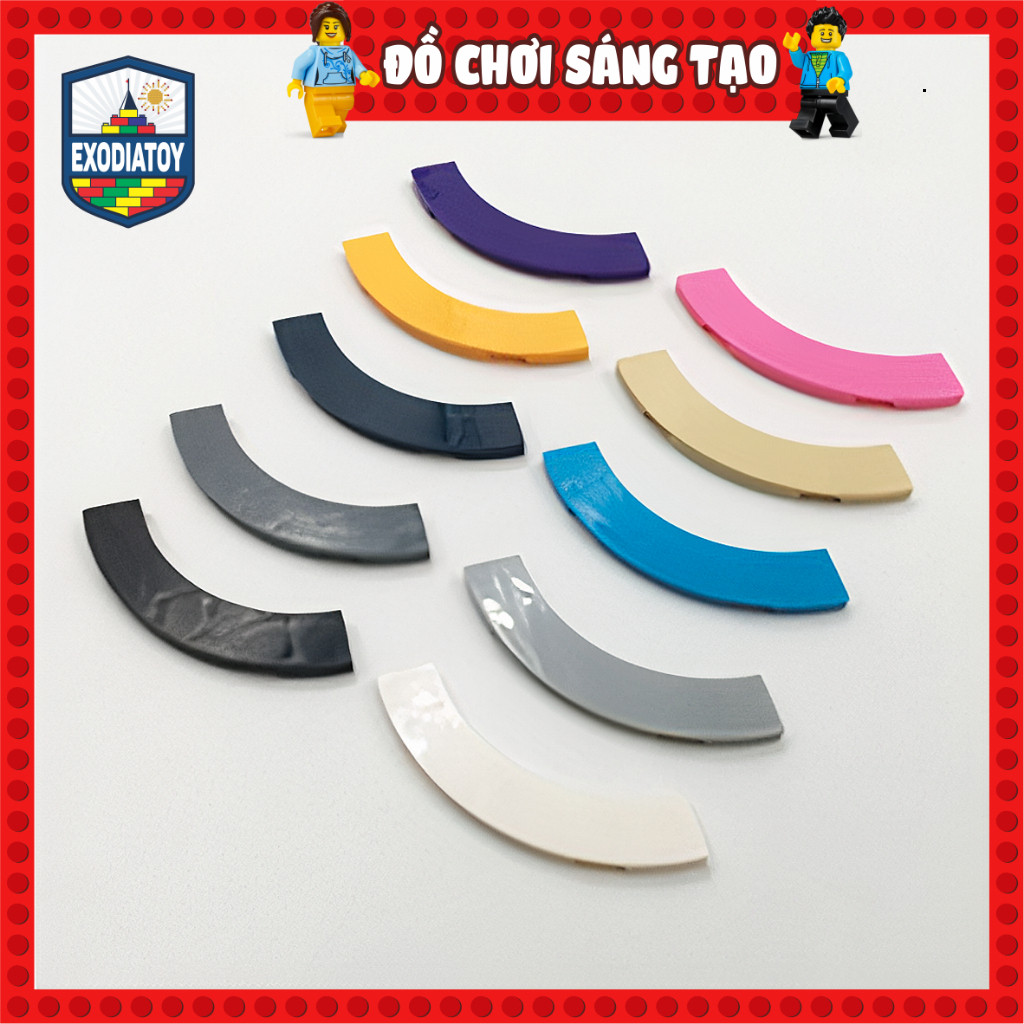 [COMBO 20 CÁI] Mô hình phụ kiện MOC Gạch trơn góc cong 4 x 4 - Đồ Chơi Sáng Tạo - Tương thích PART 27507