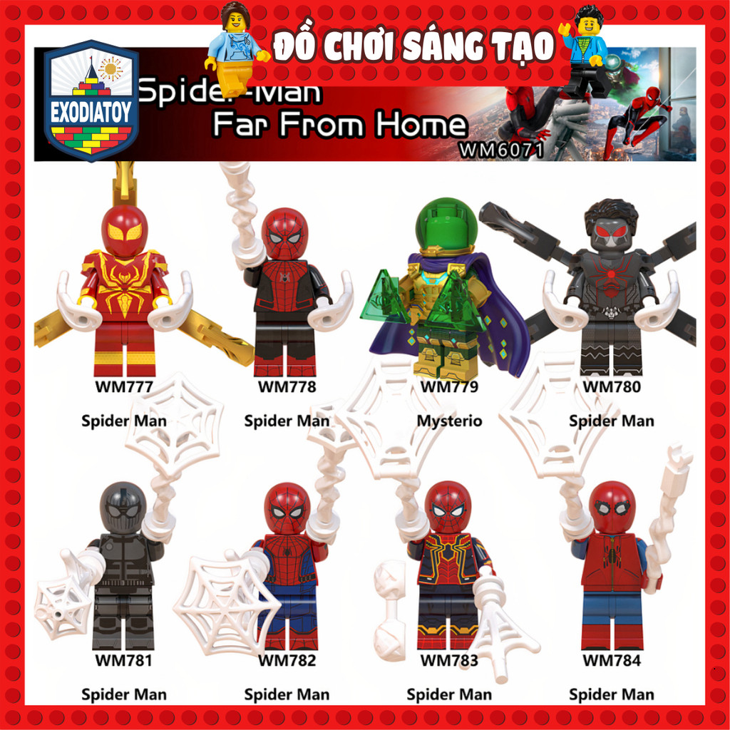 Mô hình nhỏ Nhân vật Marvel siêu anh hùng Người Nhện Xa Nhà : Far From Home - WM6071