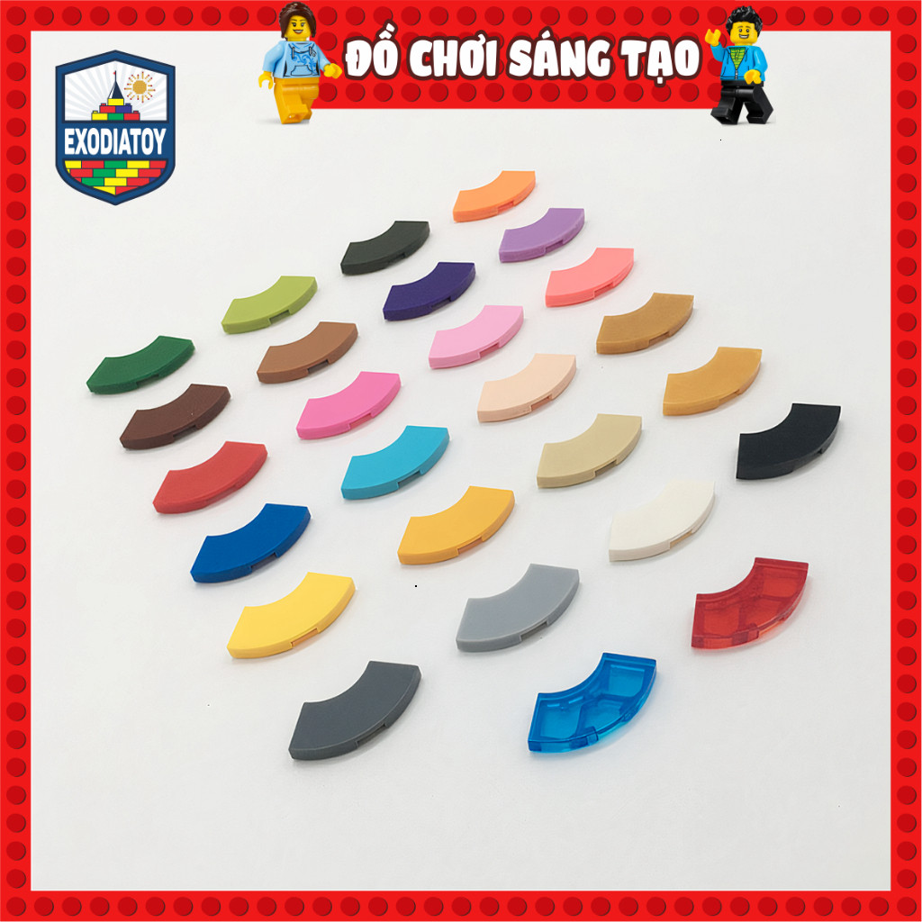 [COMBO 50 CÁI] Phụ kiện MOC Gạch trơn góc cong 2 x 2 - Đồ Chơi Sáng Tạo - Tương thích PART 27925