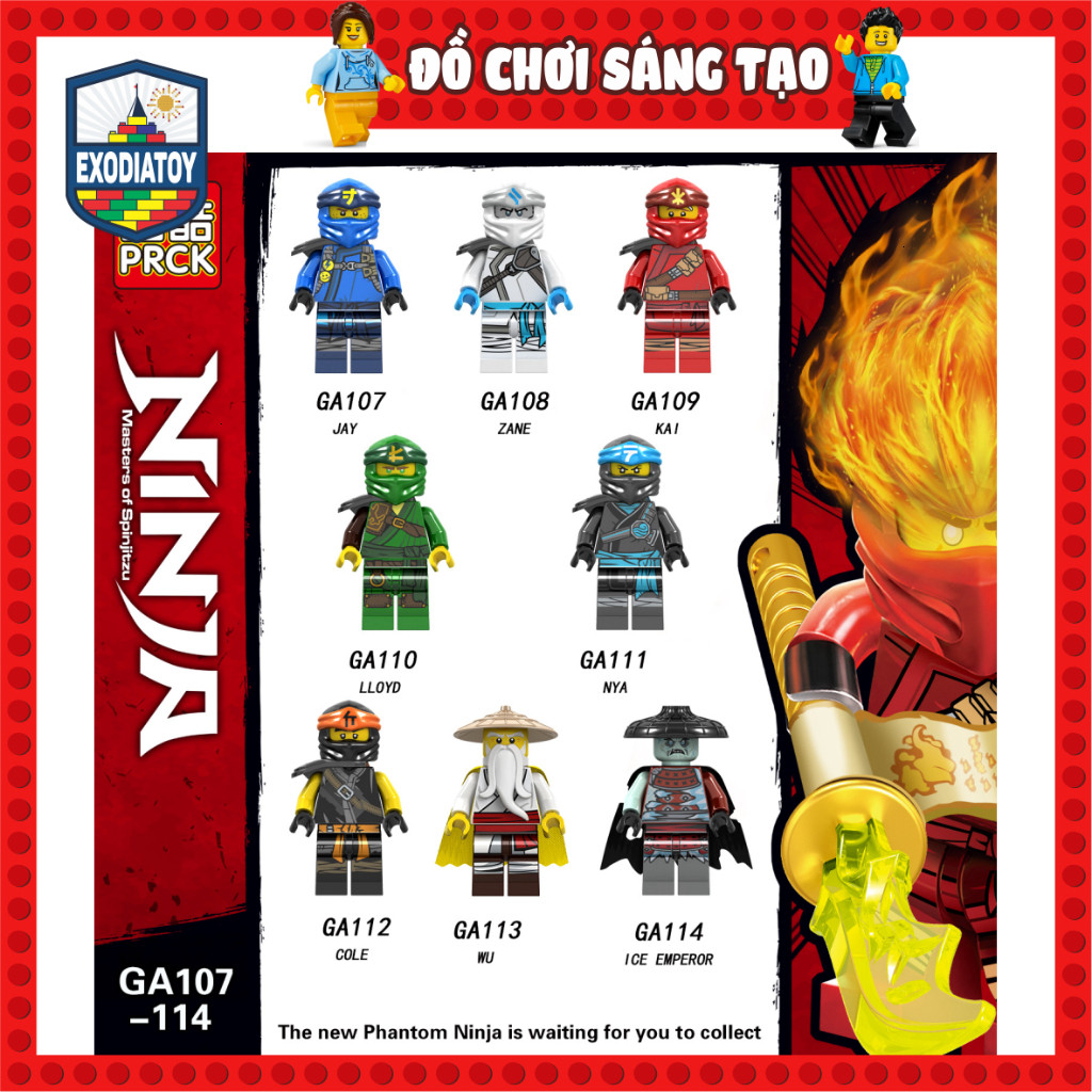 Mô hình Nhân vật hoạt hình Bí mật cơn lốc Ninjago Season 11 - PRCK GA107-114