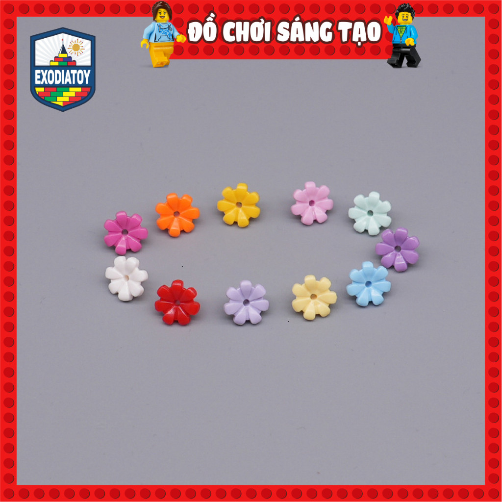 [COMBO 50 cái] Mô hình Phụ kiện MOC Bông hoa 7 cánh nhiều màu - Tương thích PART 32606