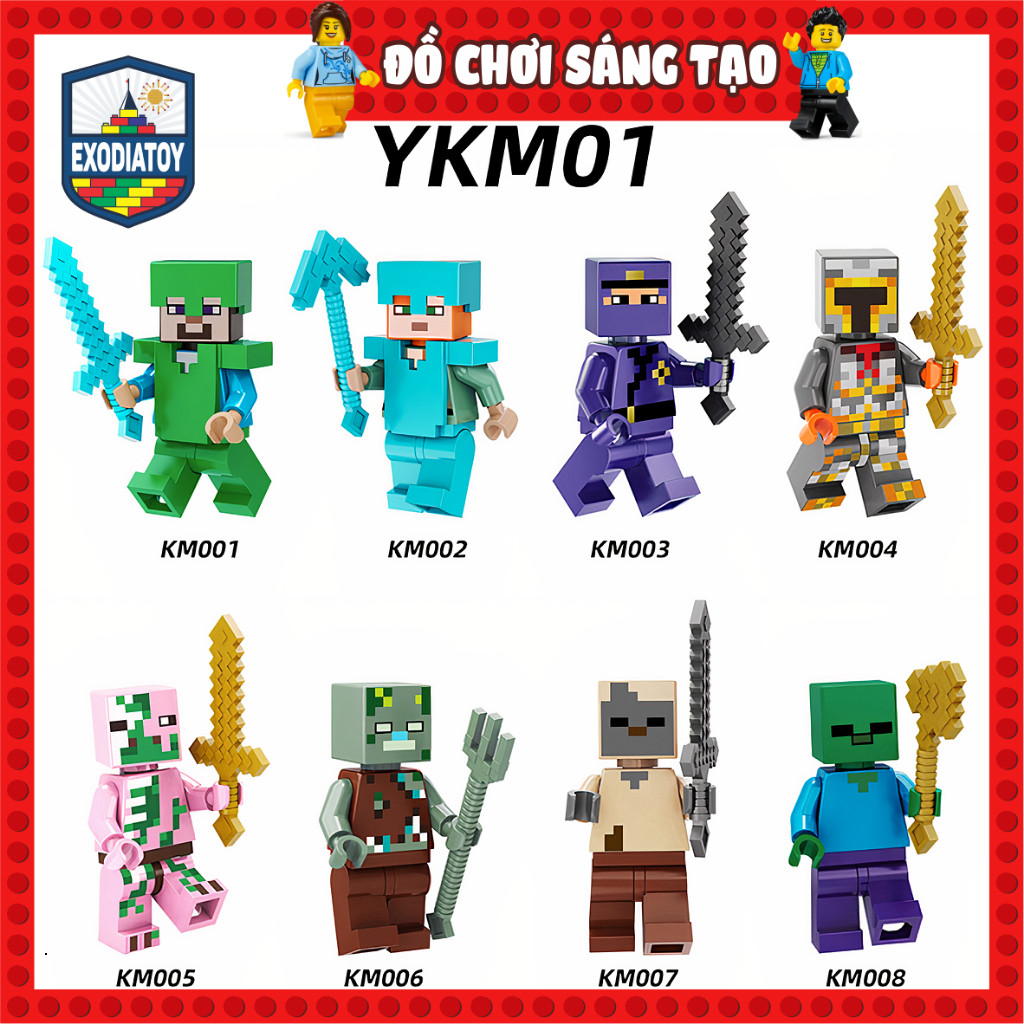 Mô hình Minifigure nhân vật trò chơi My World Minecraft - Đồ Chơi Sáng Tạo - YKM01