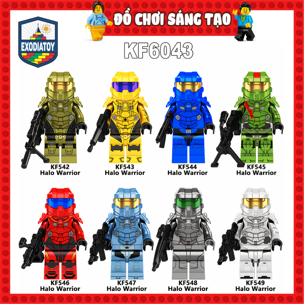 Mô hình Minifigure Siêu chiến Binh Spartan và chỉ huy Master Chief trong HALO - Đồ Chơi Sáng Tạo - KOPF KF6043