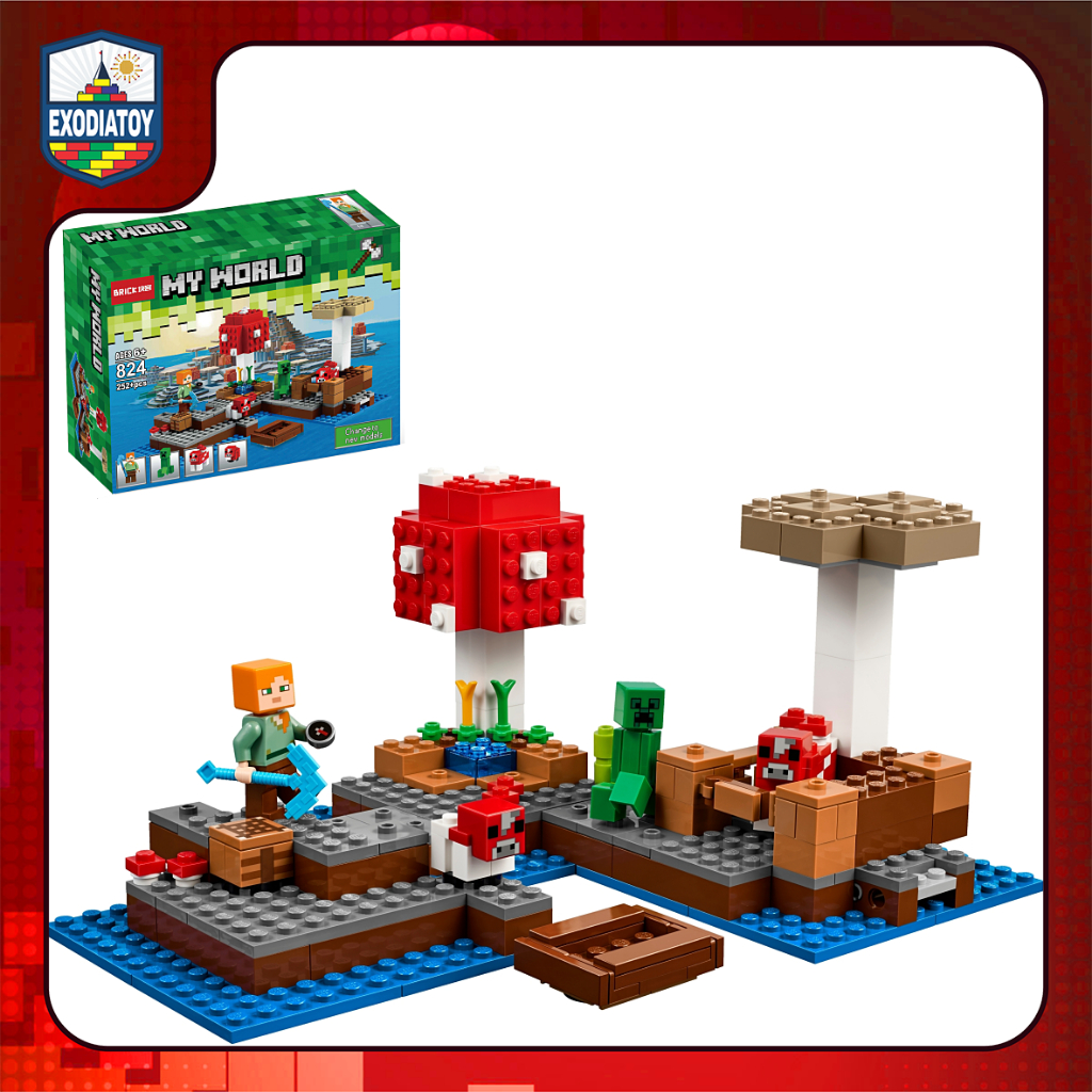 Mô hình đồ chơi Thế Giới My World Hòn Đảo Nấm : The Mushroom Island - BRICK 824