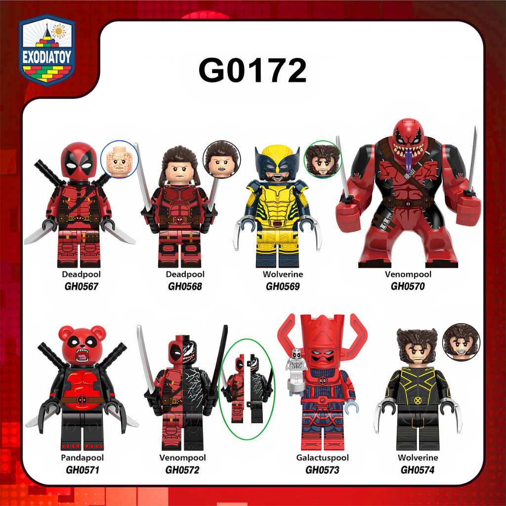 Mô hình nhỏ Marvel Siêu anh hùng Deadpool và Wolverine - Đồ Chơi Sáng Tạo - XINH G0172