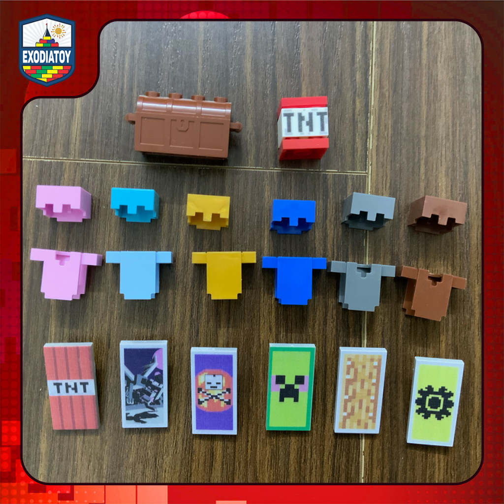 Mô hình nhỏ phụ kiện MOC 14 loại trang bị khiên và giáp cho nhân vật My World - Phụ kiện MOC