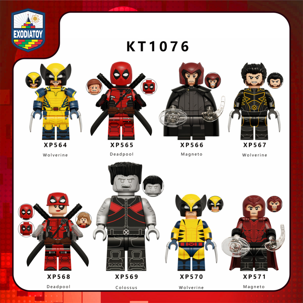 Mô hình Nhân vật Marvel Siêu anh hùng Deadpool và Wolverine - Đồ Chơi Sáng Tạo - KORUIT KT1076