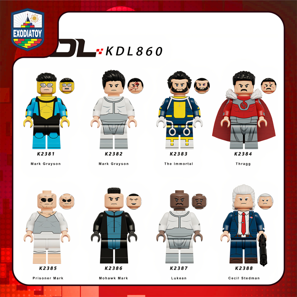 Mô hình nhỏ Nhân vật Siêu anh hùng Series Invincible Bất Khả Chiến Bại - KORUIT KDL860