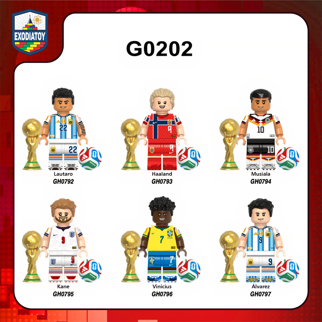 Mô hình nhỏ Nhân vật các siêu sao bóng đá tham dự World Cup 2026 - Đồ Chơi Sáng Tạo - XINH G0202