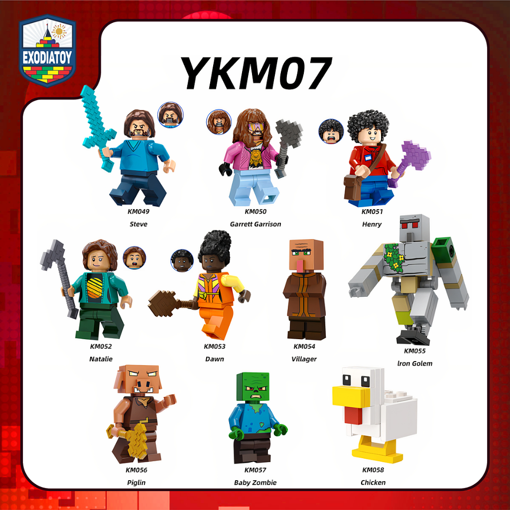 Mô hình nhỏ Nhân vật trong phim A Minecraft Movie 2025  - Đồ Chơi Sáng Tạo - YKM07