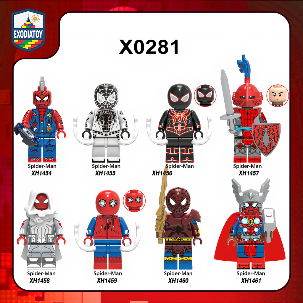 Mô hình nhỏ Nhân vật Marvel Siêu anh hùng Spider Man Người Nhện trong đa vũ trụ - XINH X0281